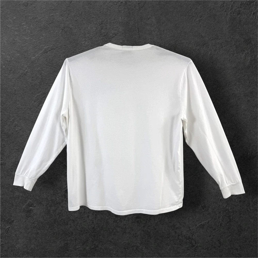 Polo Ralph Lauren Mens XL White Long Sleeve Graphic T-Shirt Classic Fit Spellout